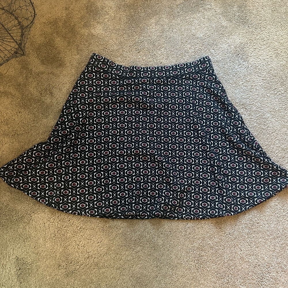Leota Black and White‎ Geometric A-Line Skirt